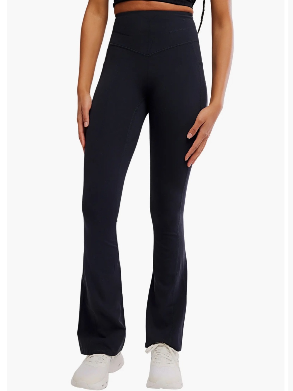 Free People Black High-Waist Flare Leggings